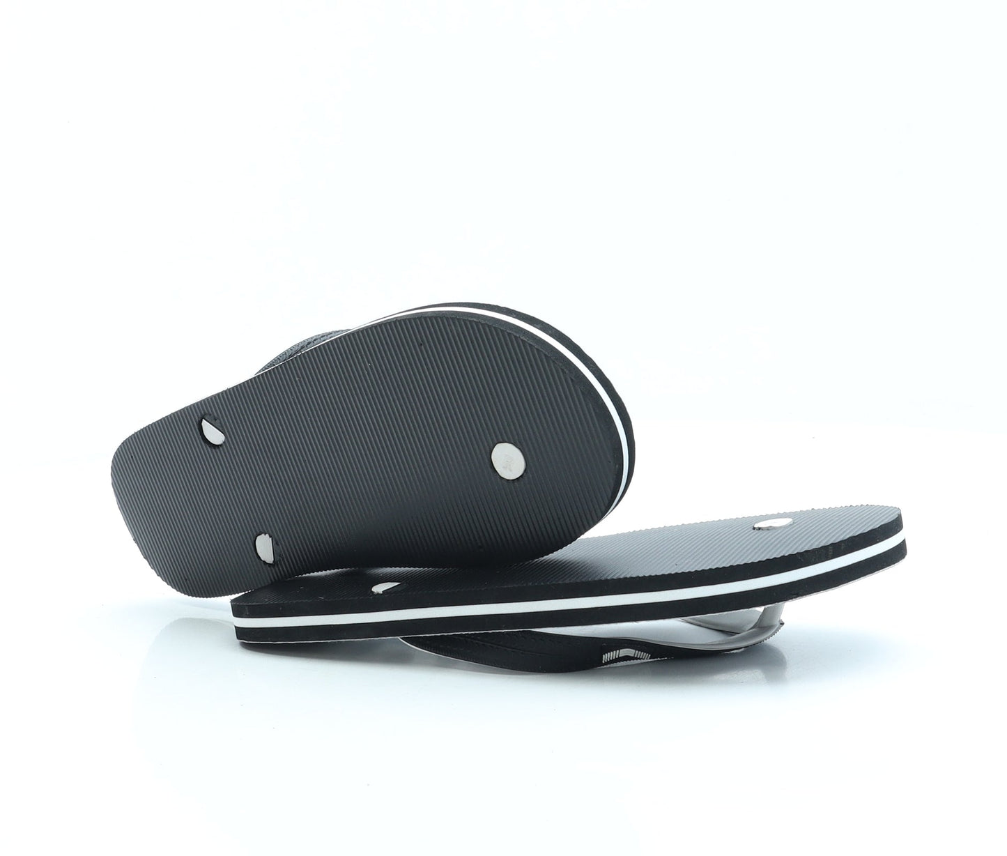Preworn Womens Black Rubber Thong Sandal UK 6 - Best Life