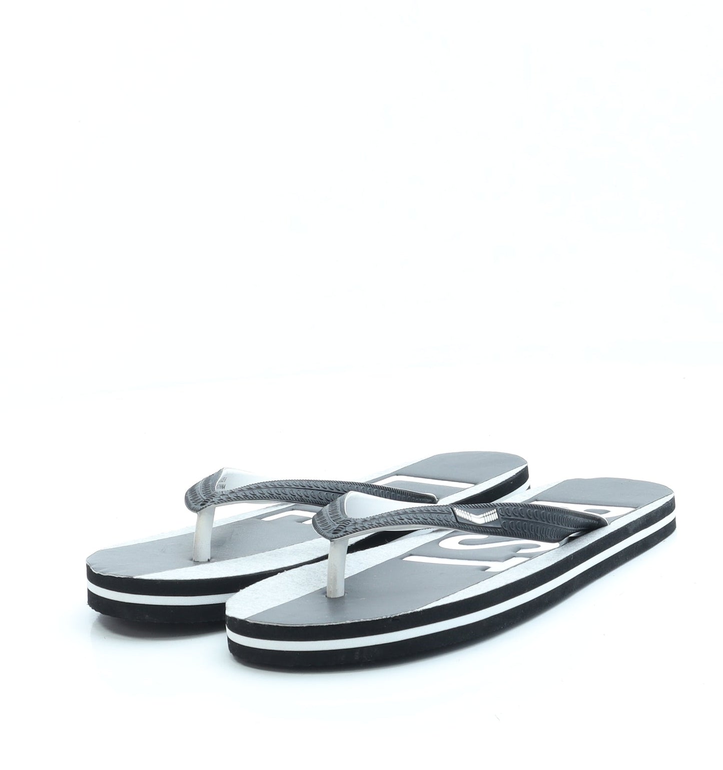 Preworn Womens Black Rubber Thong Sandal UK 6 - Best Life