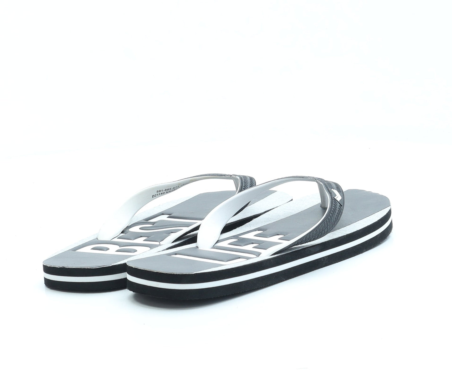 Preworn Womens Black Rubber Thong Sandal UK 6 - Best Life