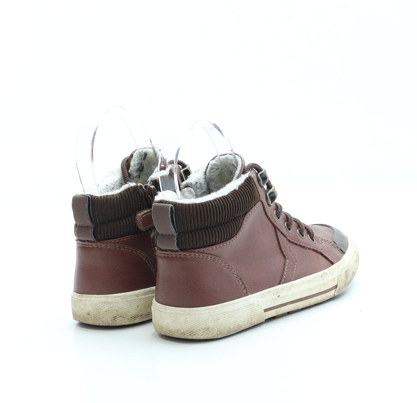 Preworn Boys Brown Leather Trainer UK 12