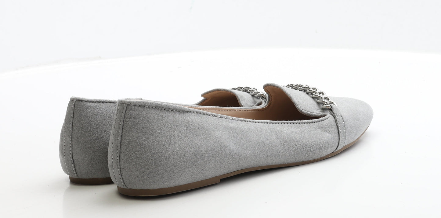 Primark Womens Grey Suede Loafer Flat UK 8 41