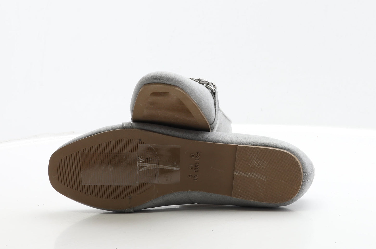 Primark Womens Grey Suede Loafer Flat UK 8 41