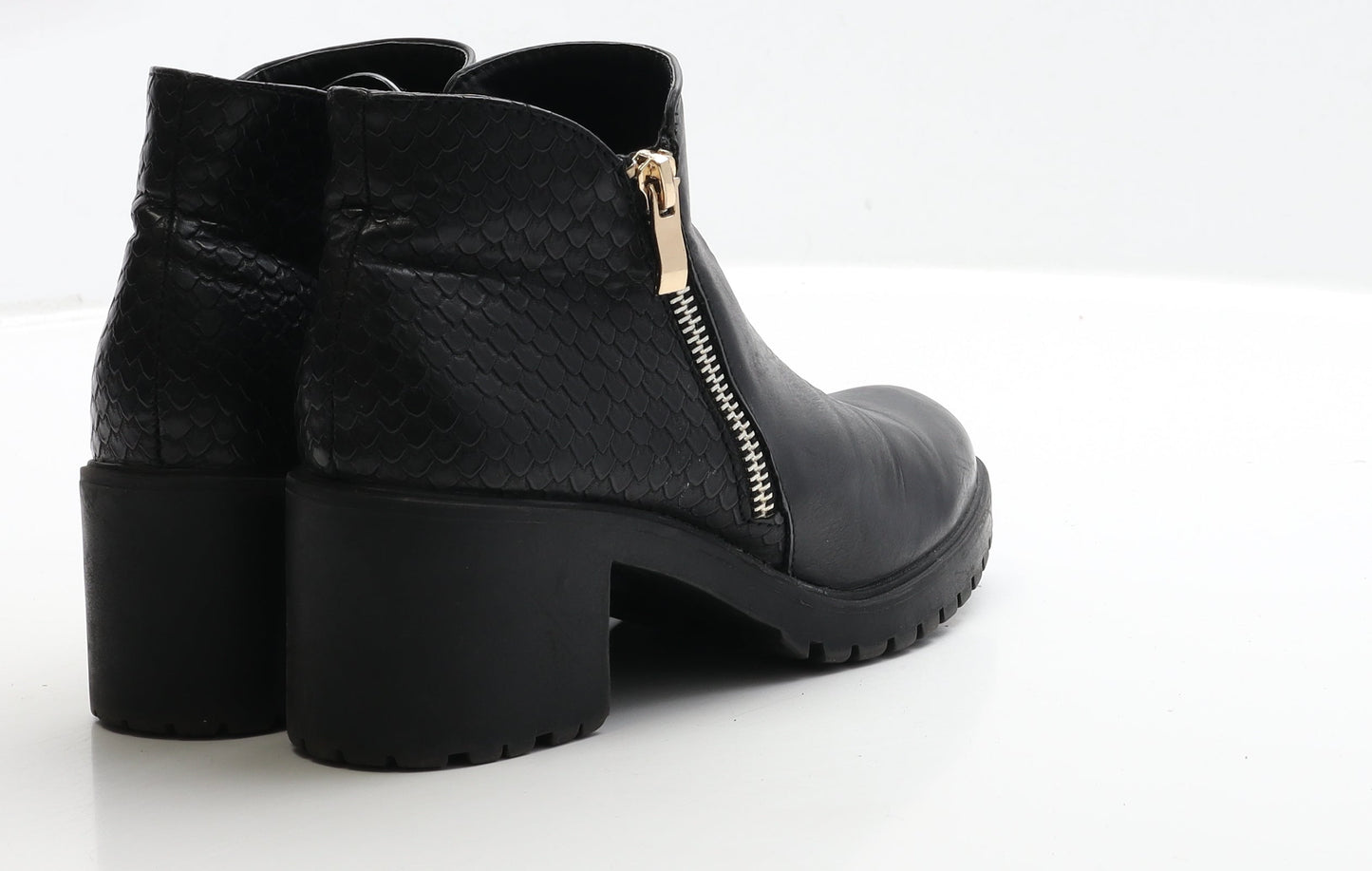 Atmosphere Womens Black Leather Bootie Boot UK 3 36
