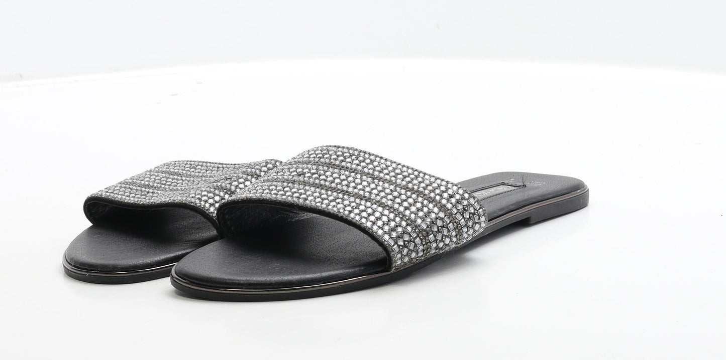 Primark Womens Black Polyester Slip On Sandal UK 4 37