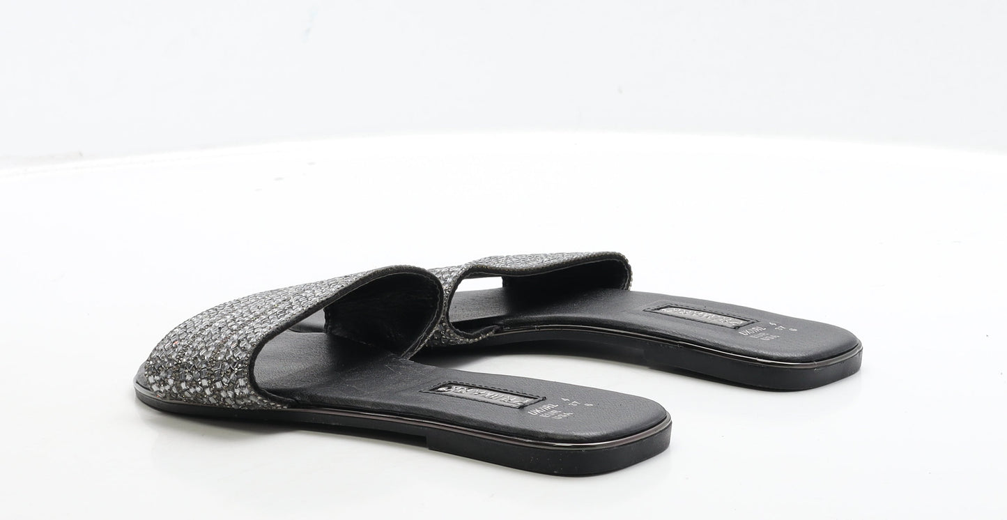 Primark Womens Black Polyester Slip On Sandal UK 4 37