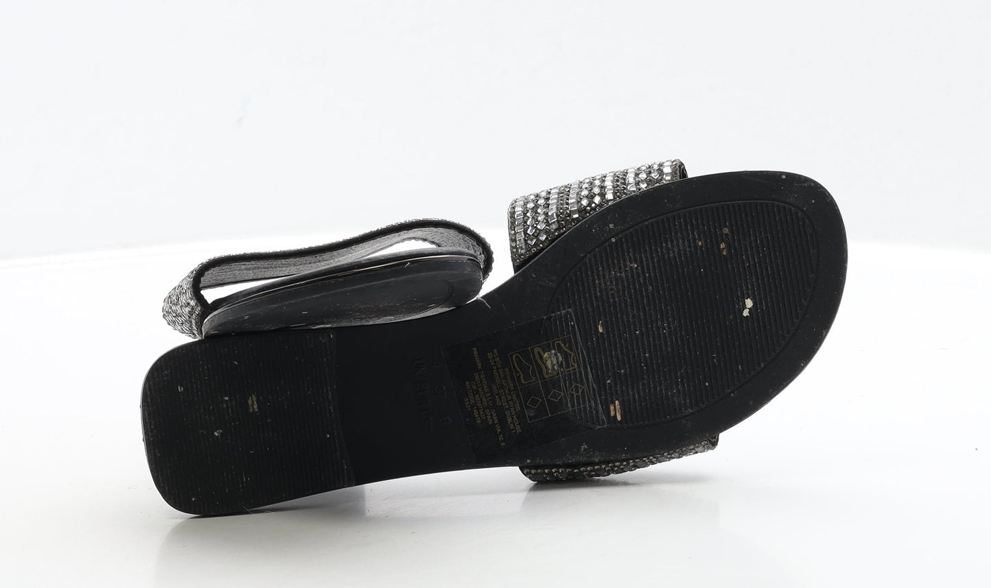 Primark Womens Black Polyester Slip On Sandal UK 4 37