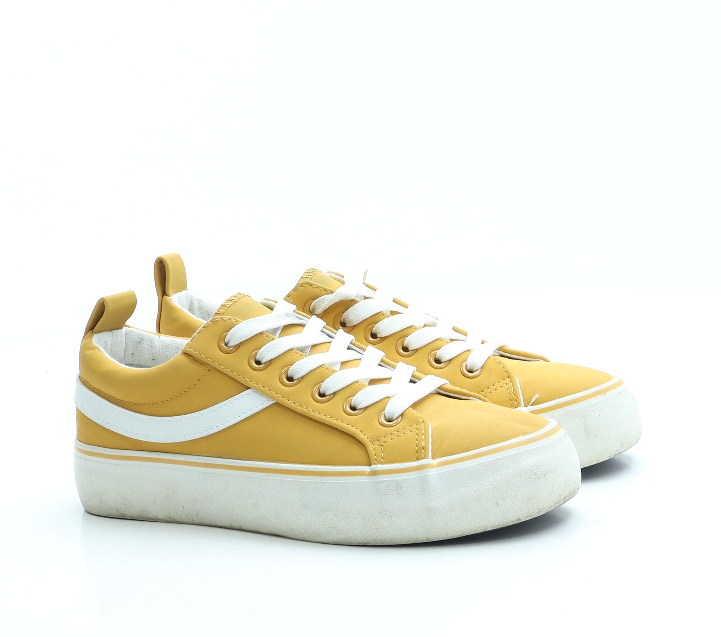 Primark Womens Yellow Polyester Trainer UK 4 37 US 6