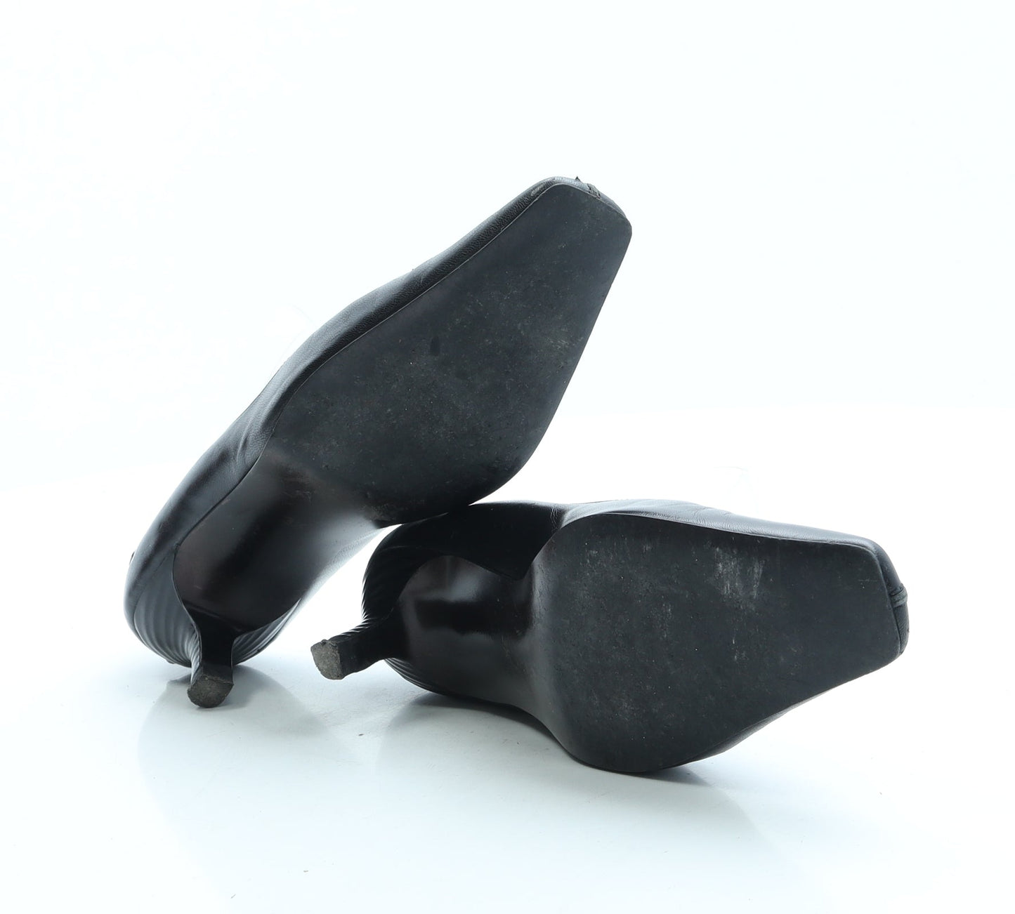 Preworn Womens Black Leather Court Heel UK 3.5