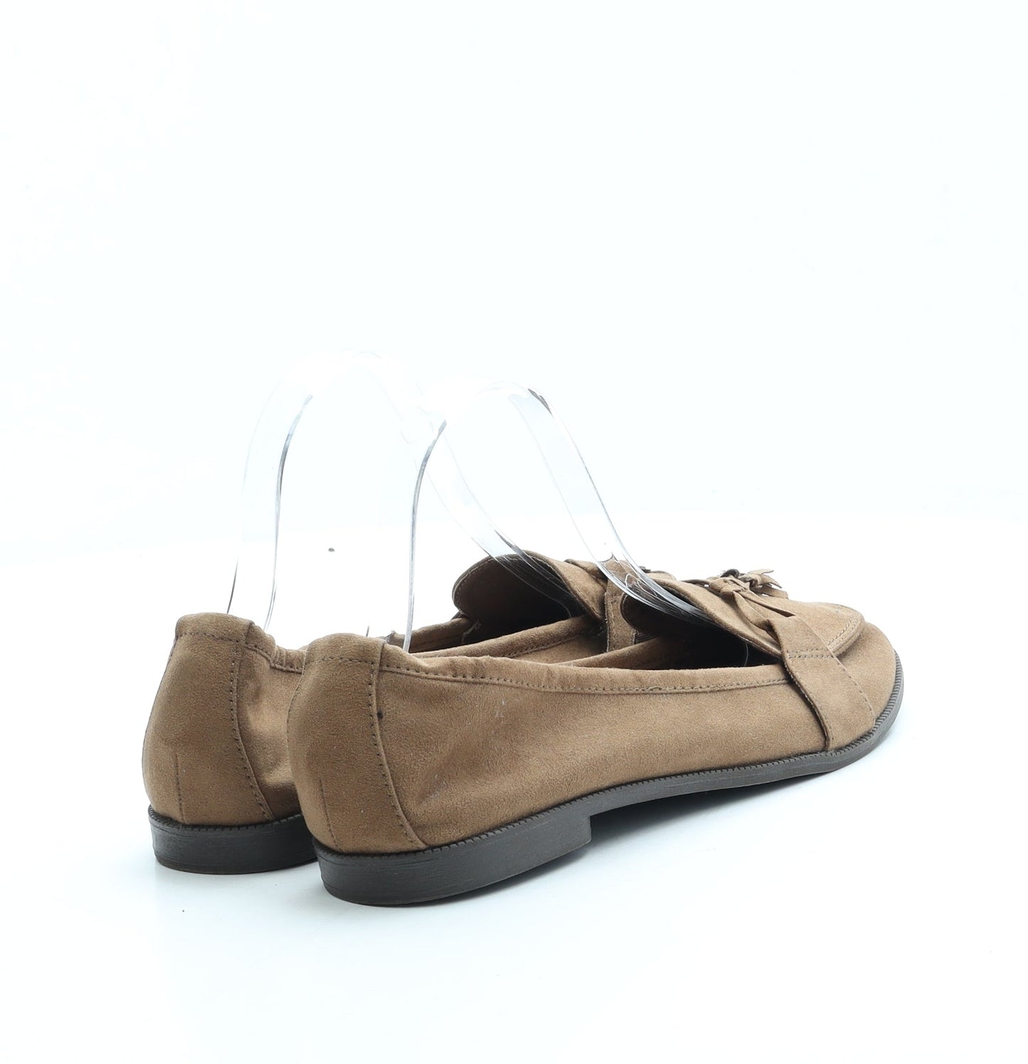 F&F Womens Brown Polyester Loafer Flat UK 6.5