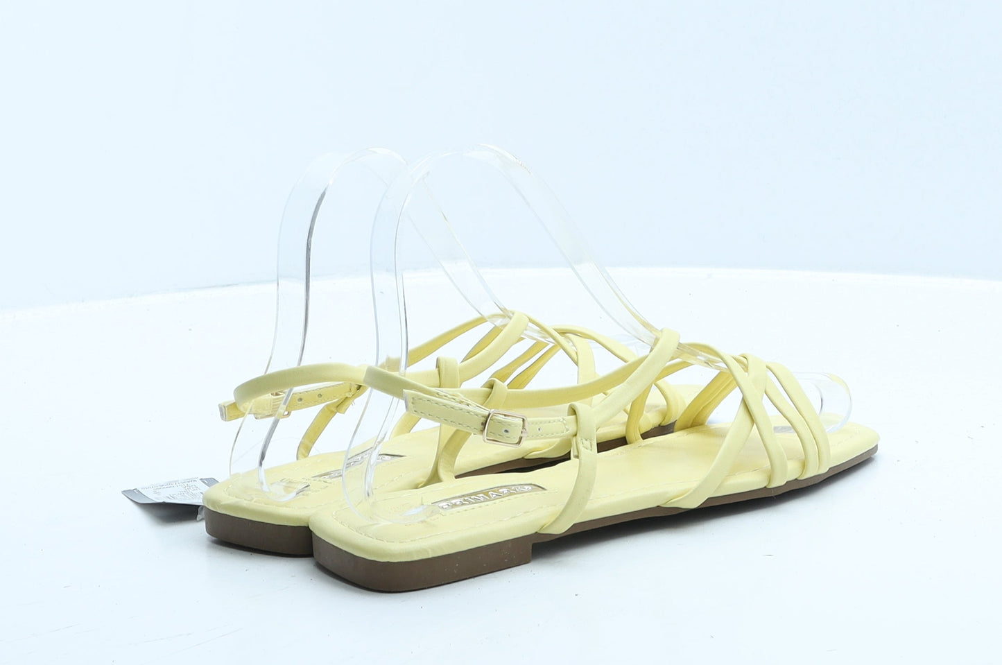 Primark Womens Yellow Polyester Gladiator Sandal UK 3 36