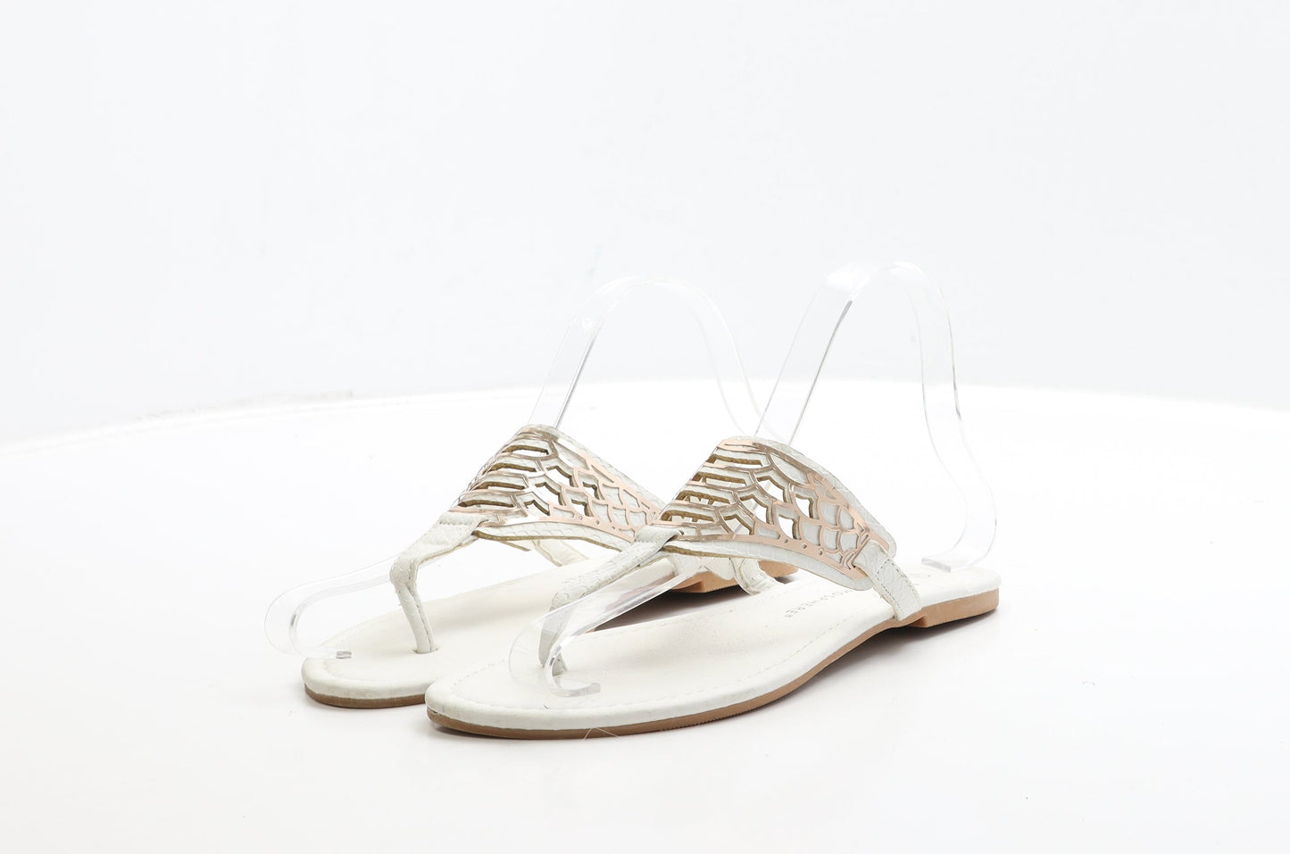 Atmosphere Womens White Leather Thong Sandal UK 3 36