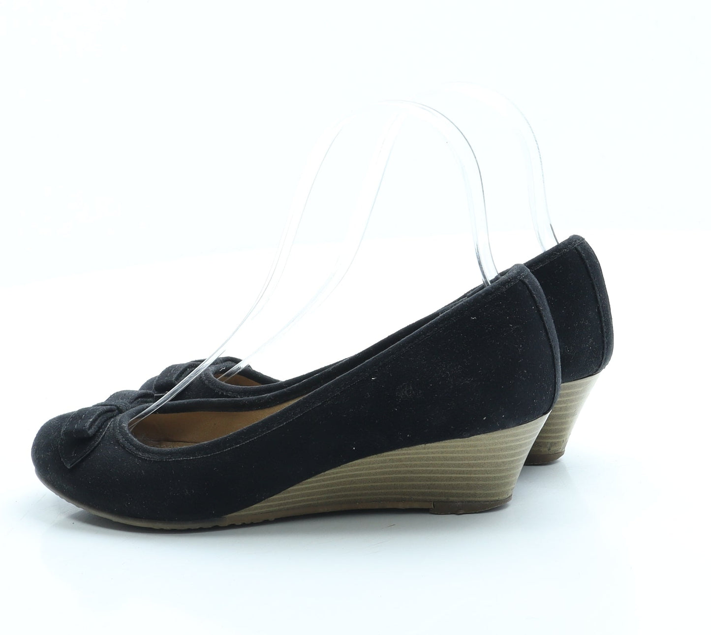 Preworn Womens Black Suede Court Heel UK 3 36