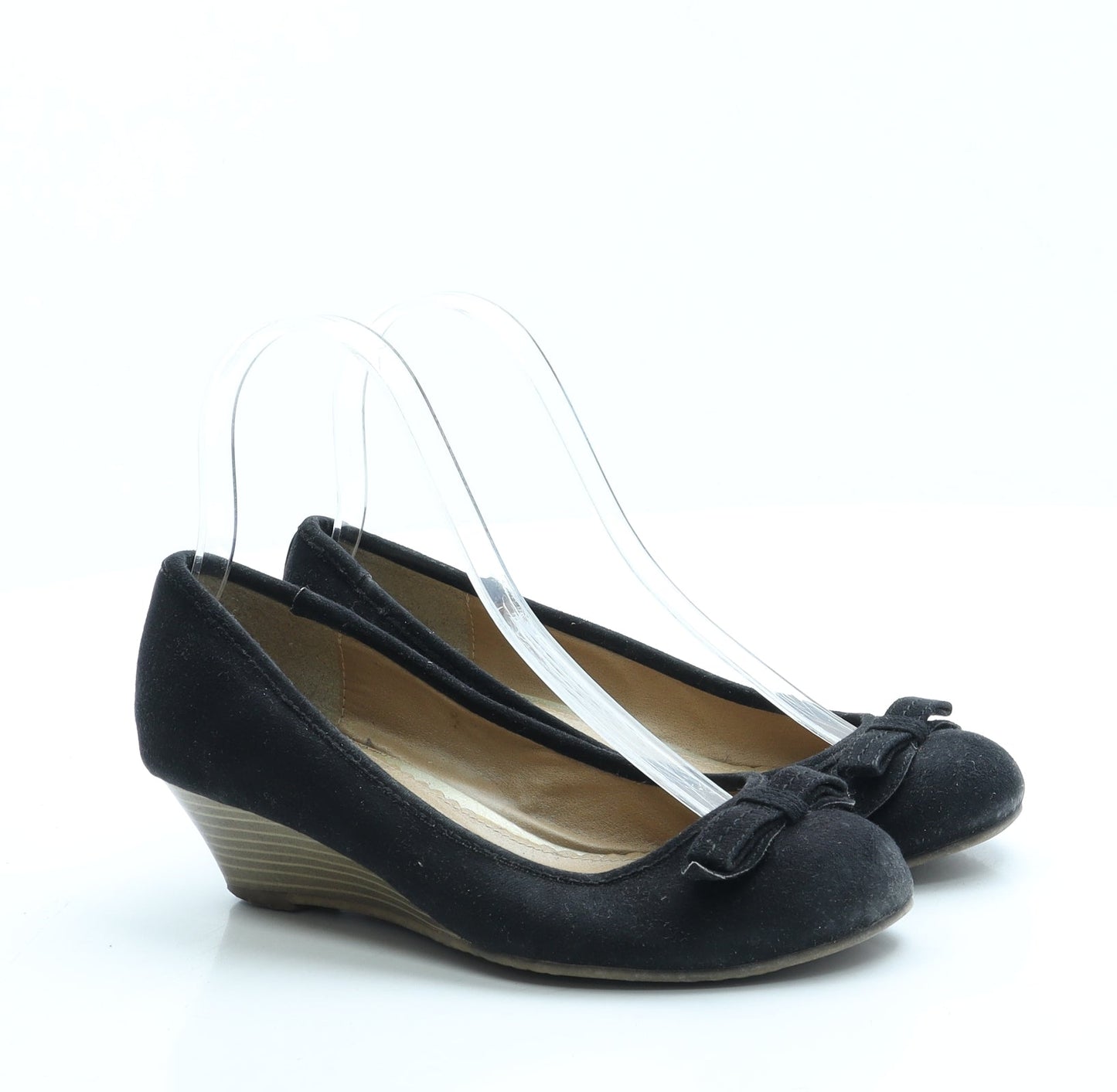Preworn Womens Black Suede Court Heel UK 3 36