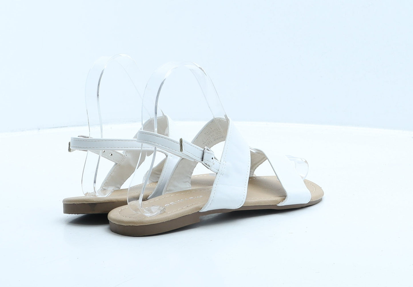Primark Womens White Leather Slingback Sandal UK 3 35
