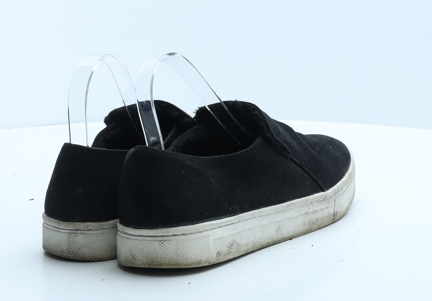 Preworn Womens Black Suede Loafer Flat UK 8 41