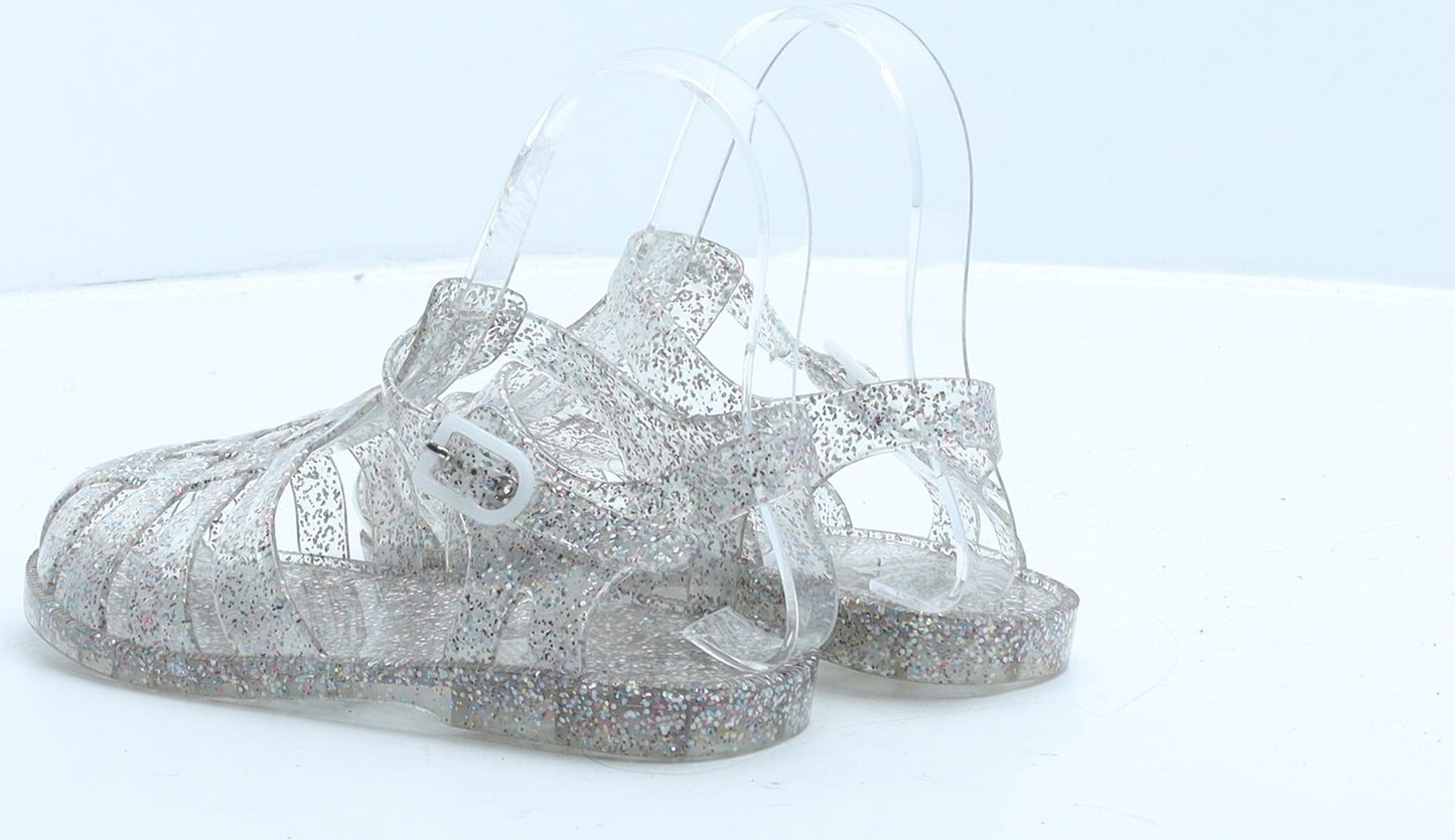 Preworn Girls Clear Rubber Gladiator Sandal UK 12 31