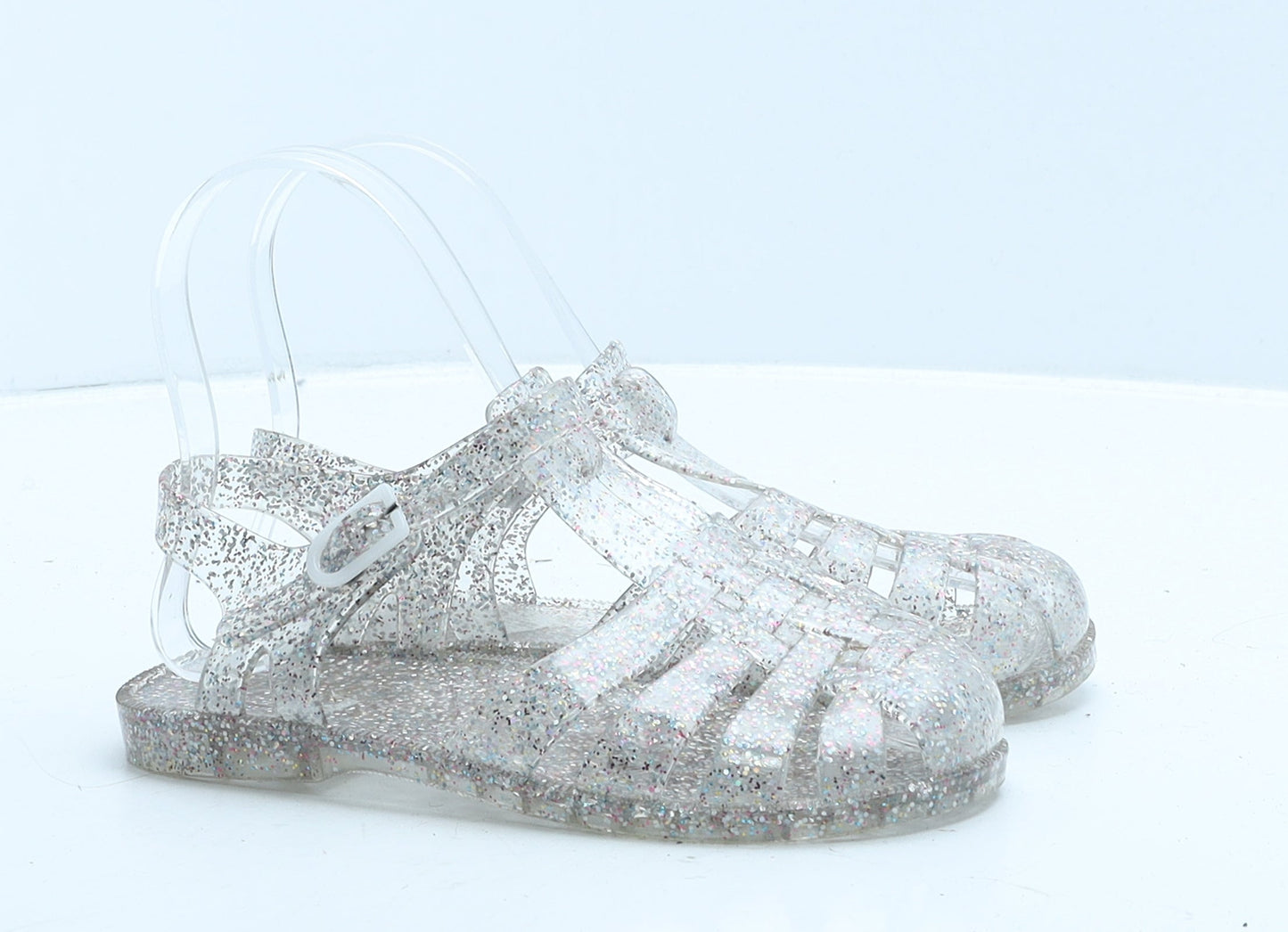 Preworn Girls Clear Rubber Gladiator Sandal UK 12 31