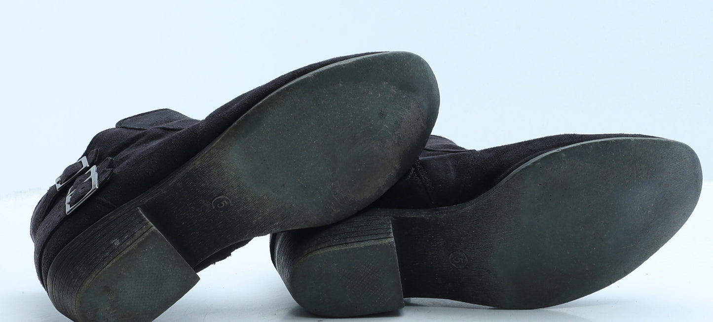 F&F Womens Black Suede Bootie Boot UK 5 38