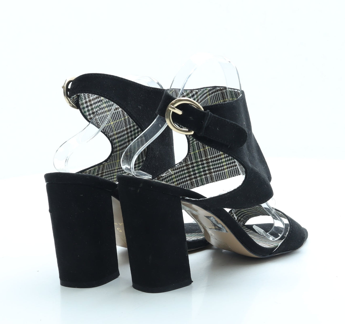 Preworn Womens Black Suede Slingback Heel UK 5