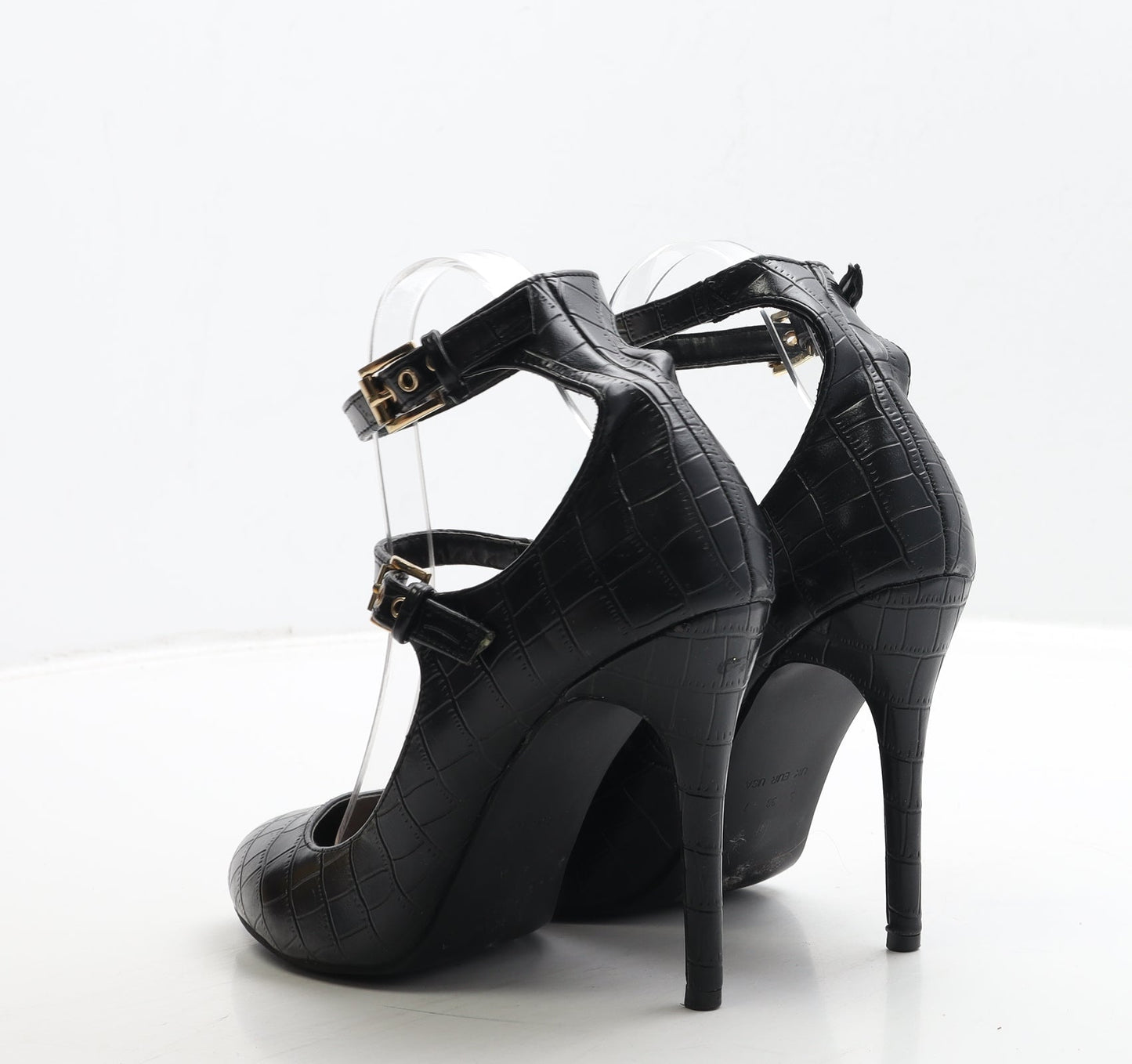 Atmosphere Womens Black Leather Court Heel UK 5 38
