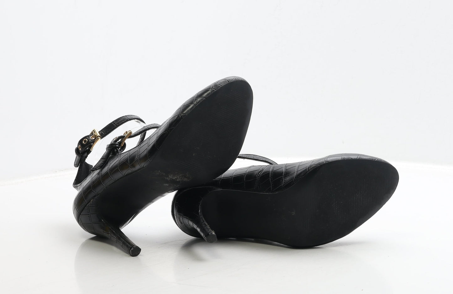Atmosphere Womens Black Leather Court Heel UK 5 38