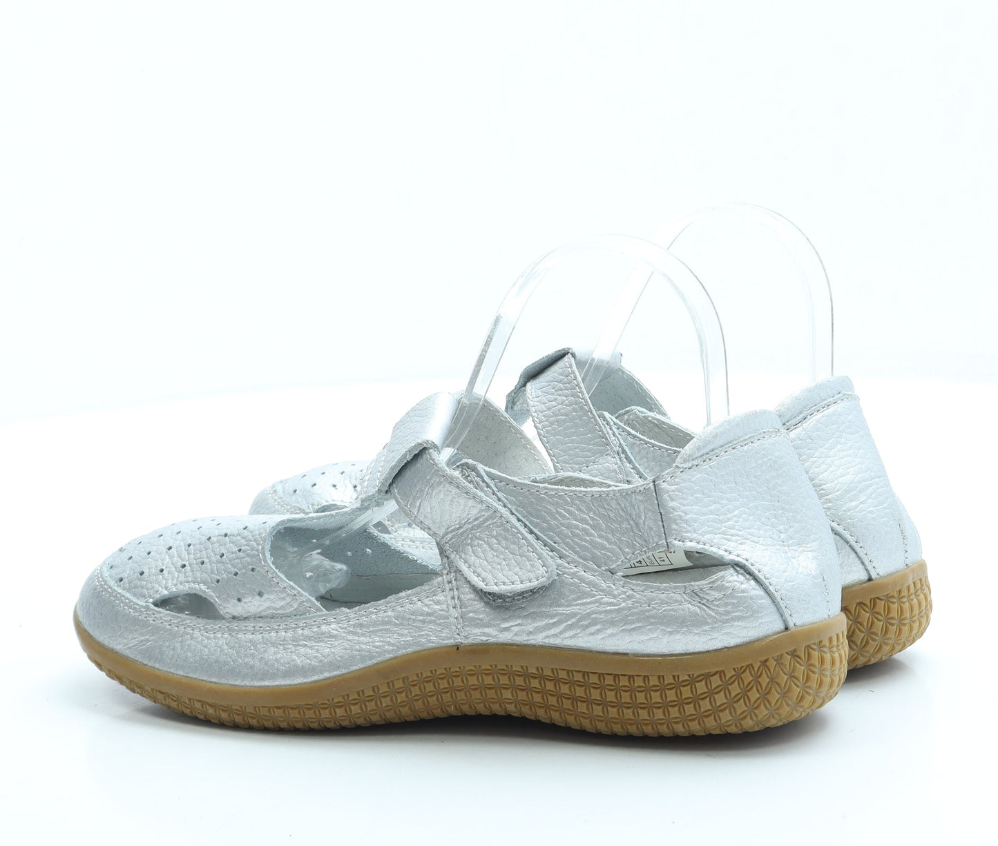 Damart Womens Silver Leather Flat UK 7 41