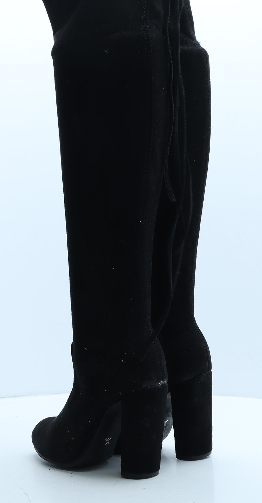 Preworn Womens Black Suede Slip On Boot UK 3 36