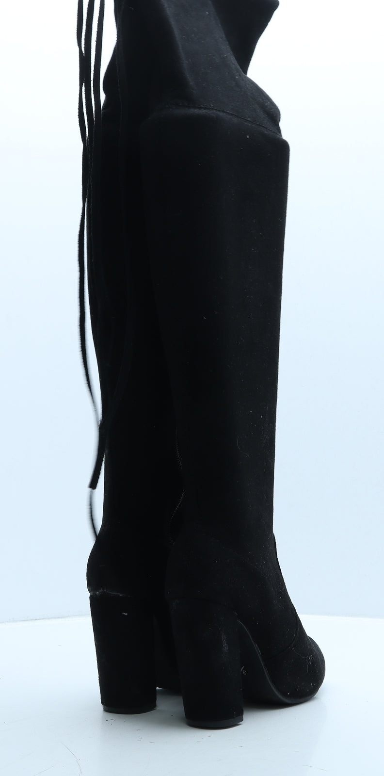 Preworn Womens Black Suede Slip On Boot UK 3 36