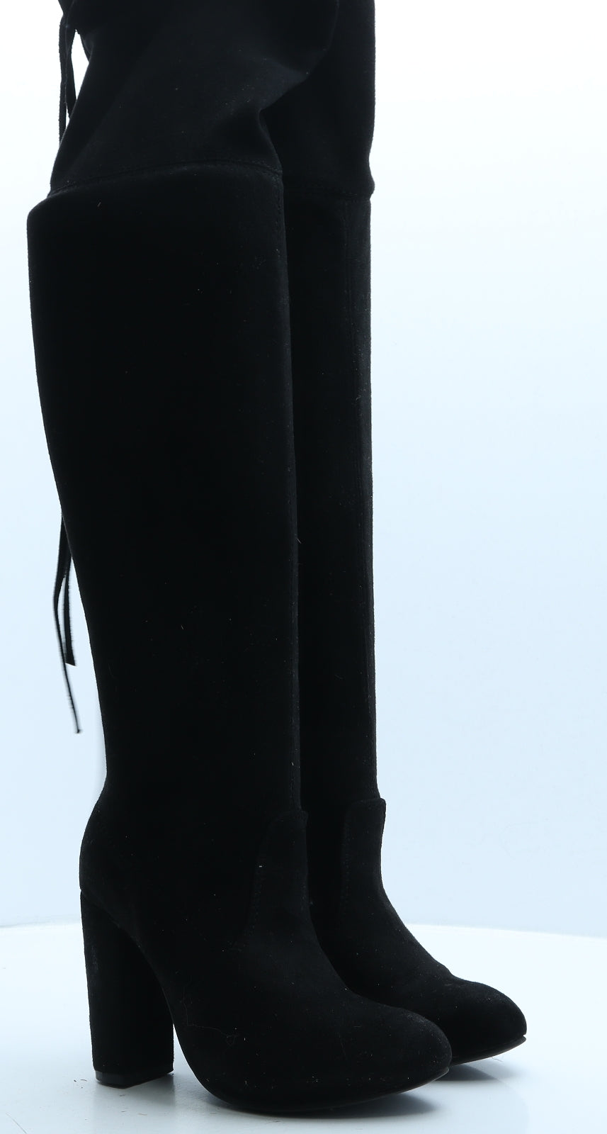 Preworn Womens Black Suede Slip On Boot UK 3 36