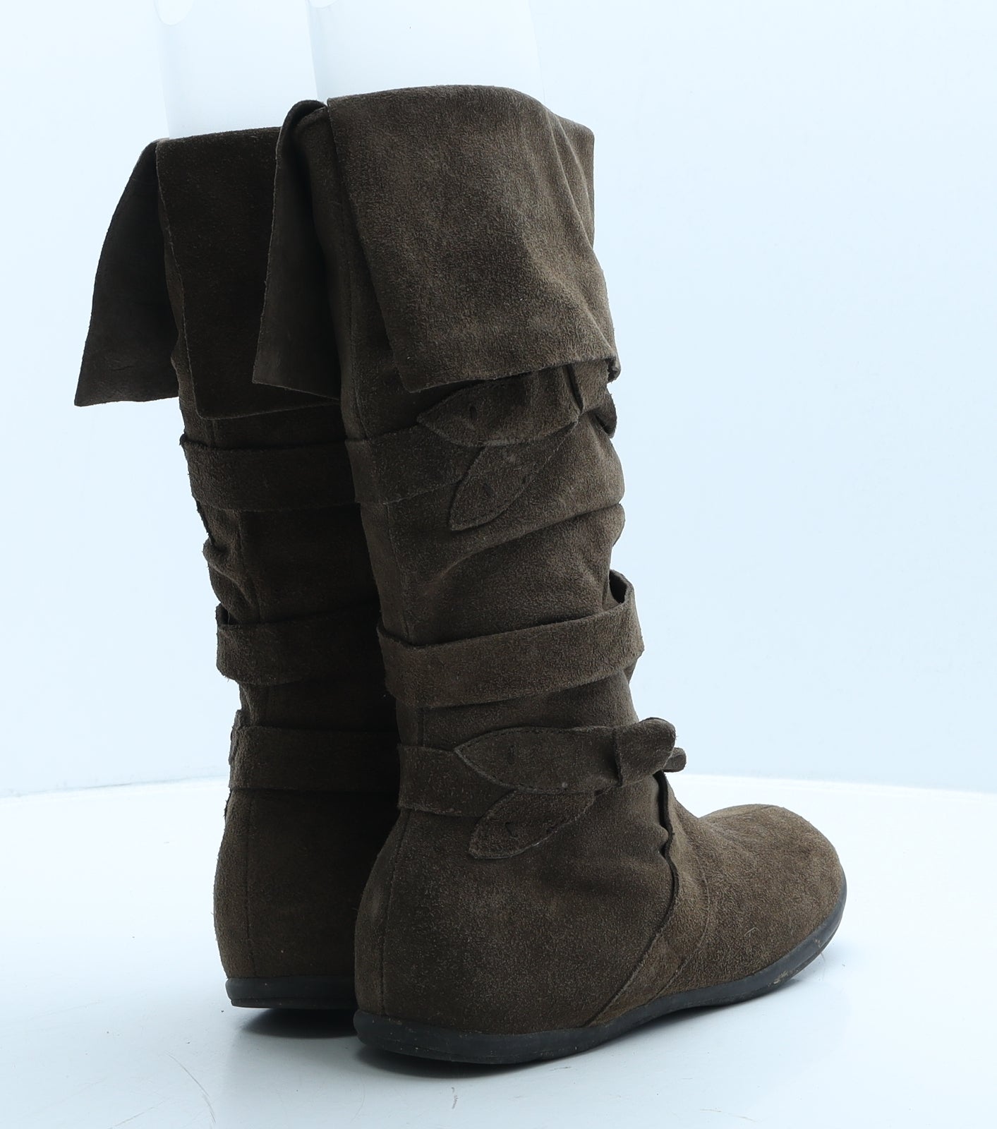 Preworn Womens Brown Suede Slip On Boot UK 3 35