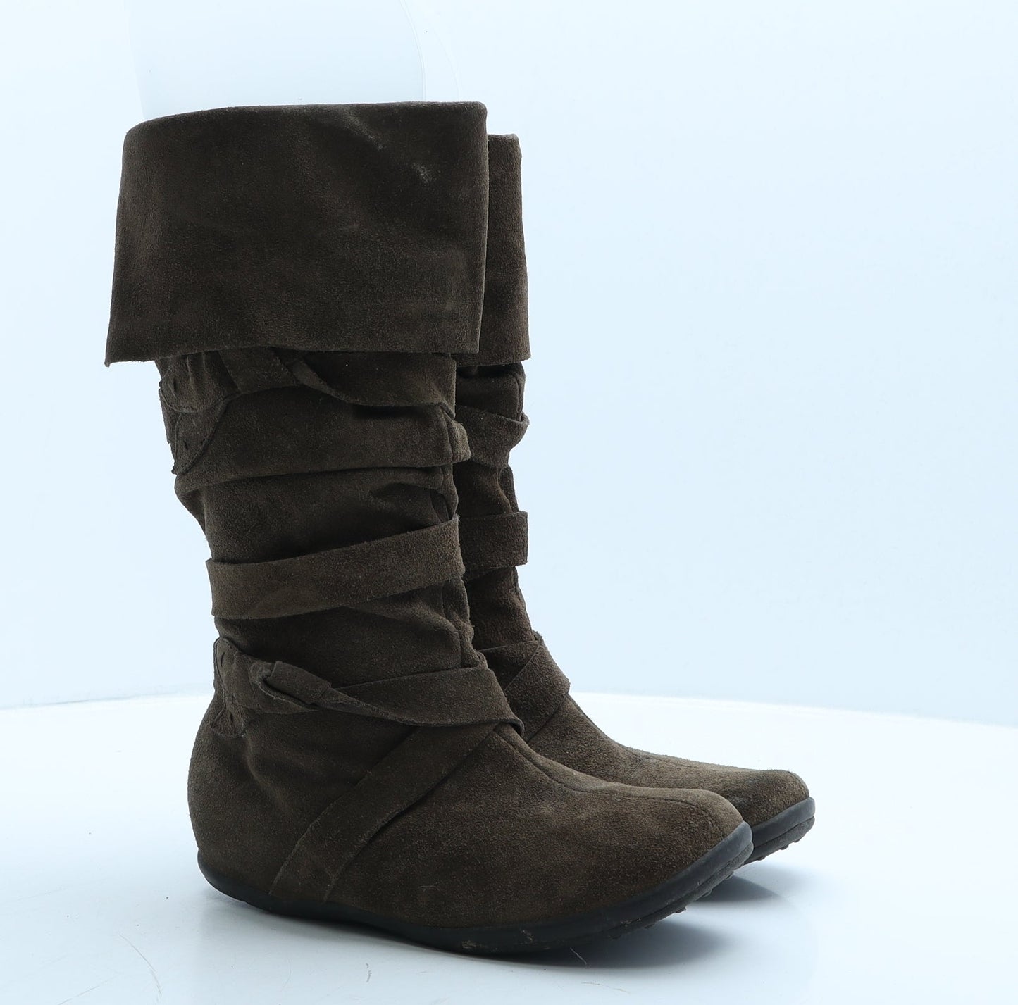 Preworn Womens Brown Suede Slip On Boot UK 3 35