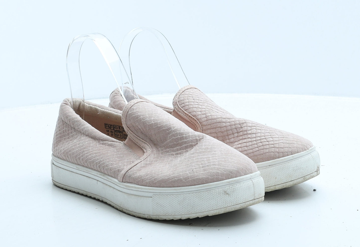 F&F Womens Pink Geometric Leather Loafer Casual UK 4