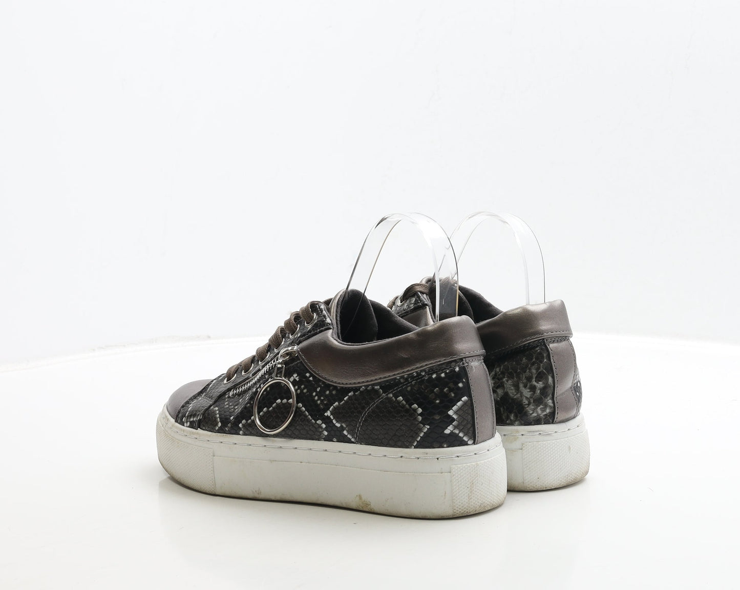 Krush Womens Brown Geometric Polyester Trainer UK 7