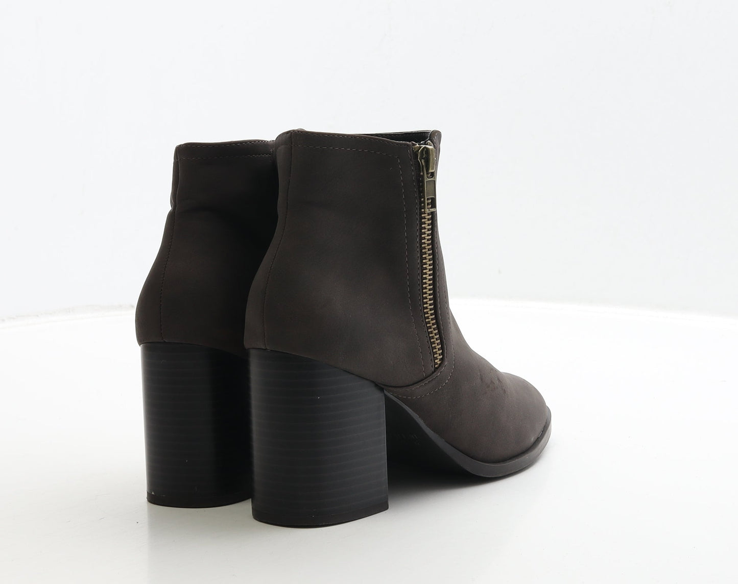 Primark Womens Brown Leather Bootie Boot UK 5 38