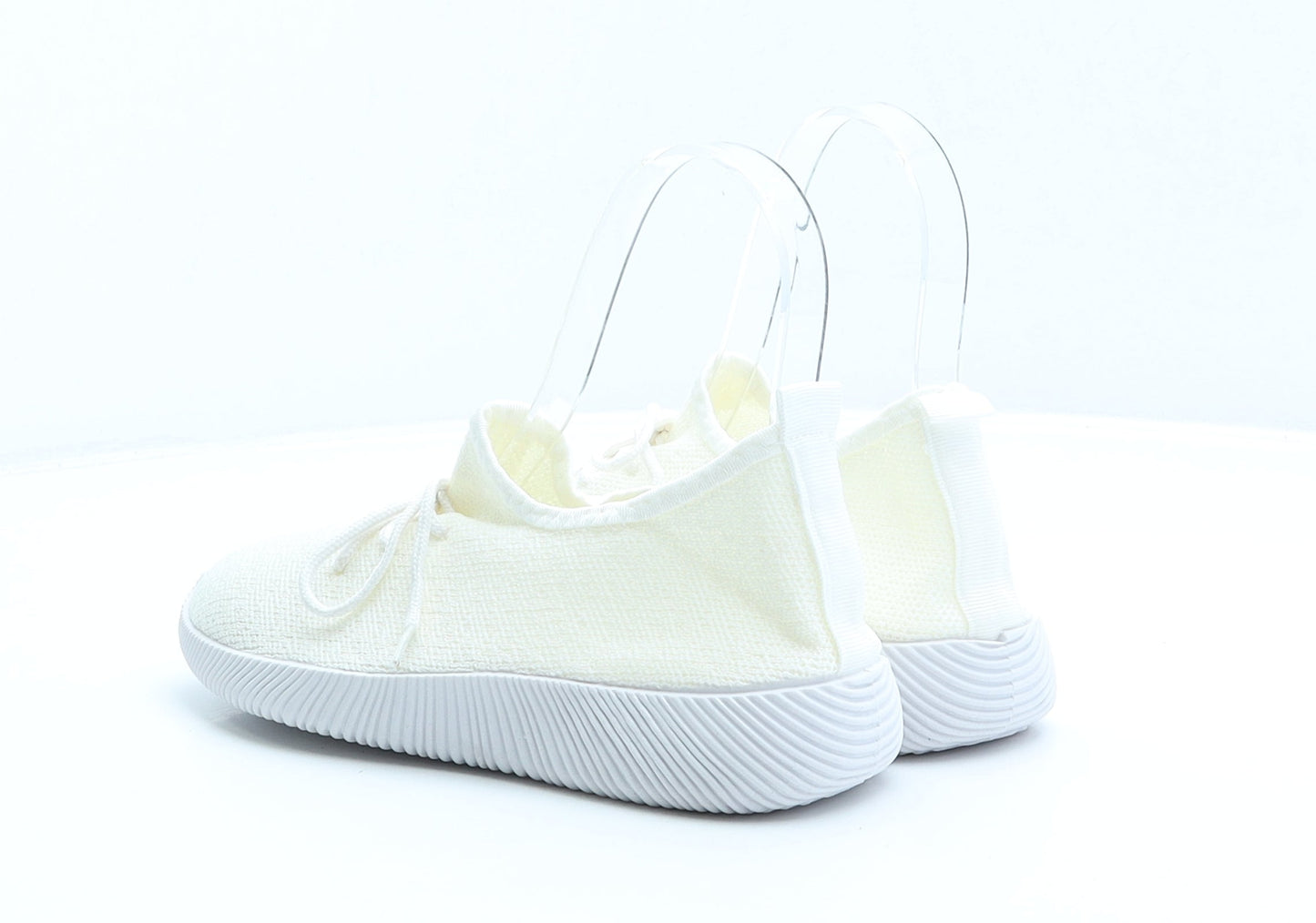 Preworn Womens Ivory Polyester Slip On Casual UK 5 38