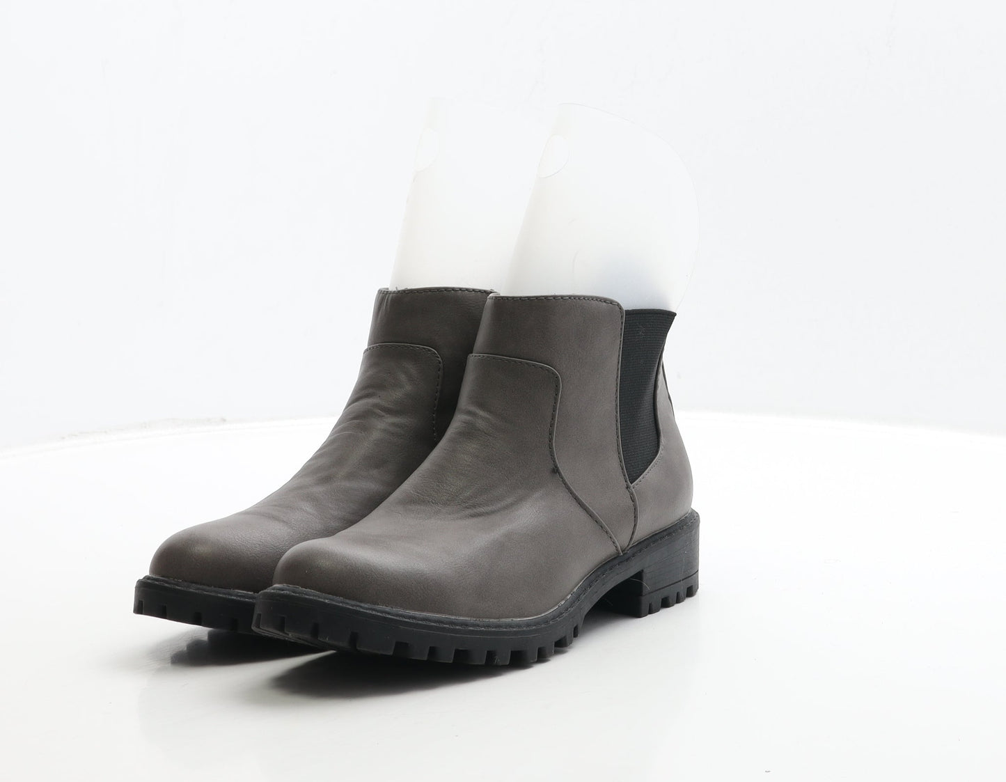 Atmosphere Womens Grey Leather Chelsea Boot UK 3 36