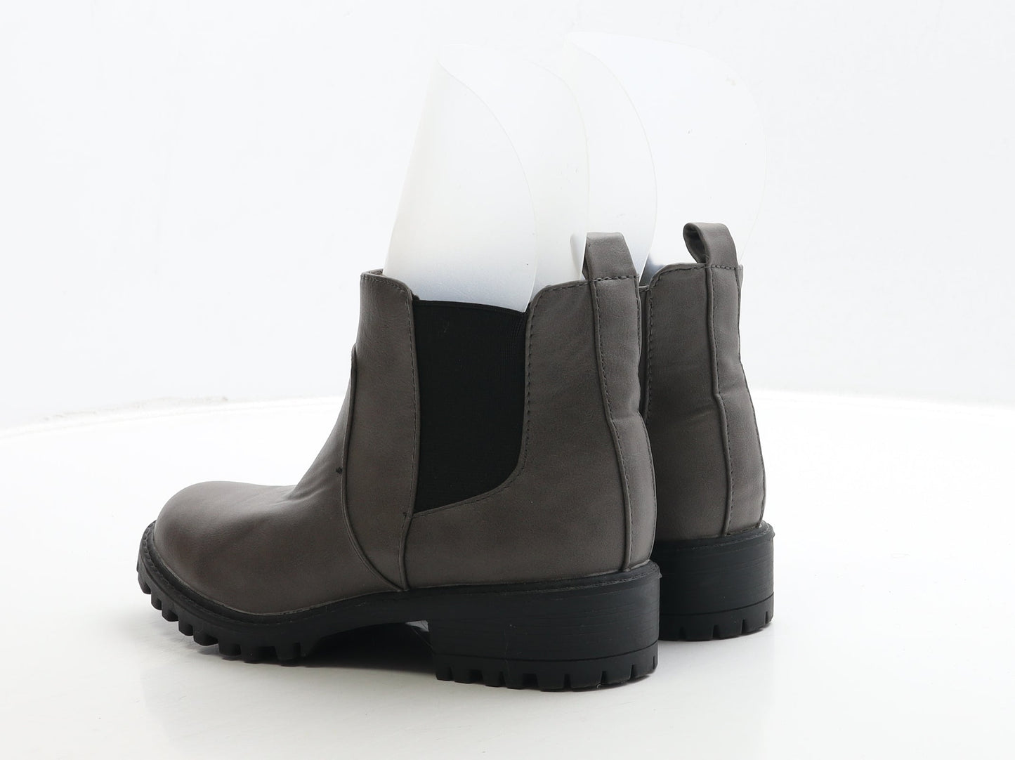 Atmosphere Womens Grey Leather Chelsea Boot UK 3 36