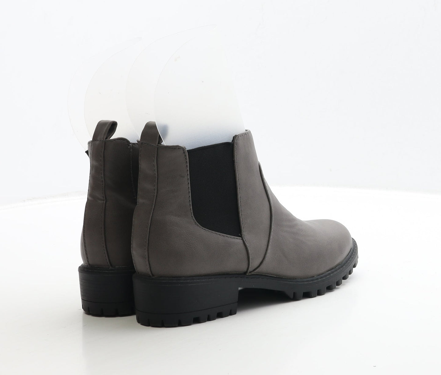 Atmosphere Womens Grey Leather Chelsea Boot UK 3 36