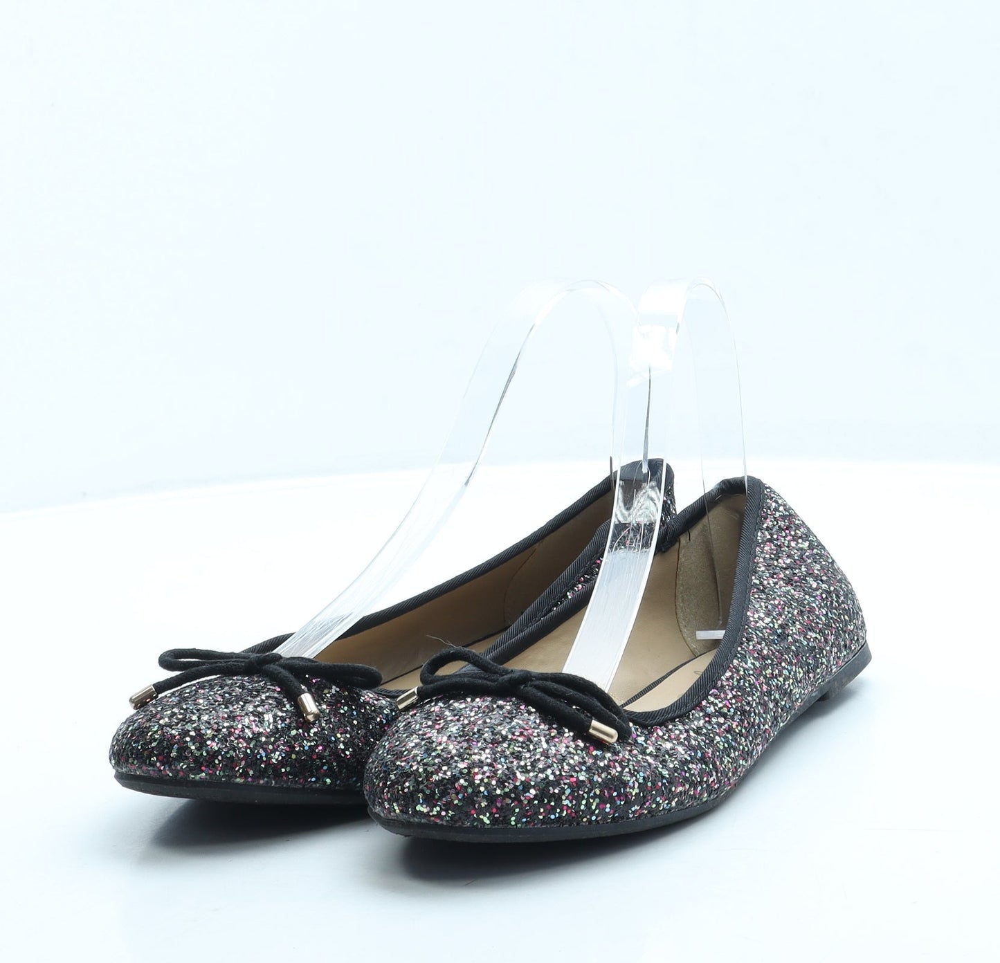 George Womens Black Polyester Ballet Flat UK 4 37