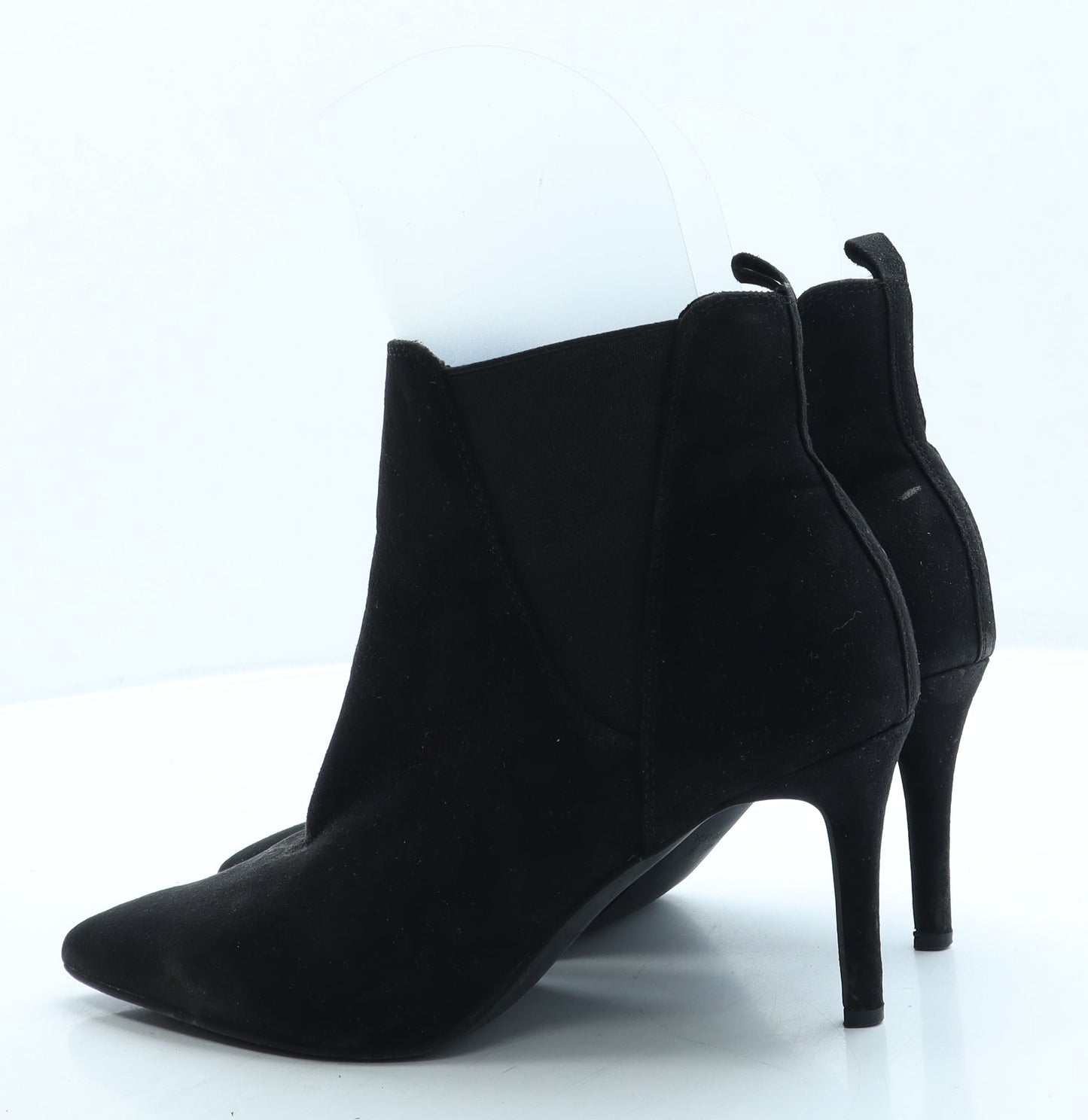Primark Womens Black Suede Bootie Boot UK 7 40 US 9 - Wide Fit