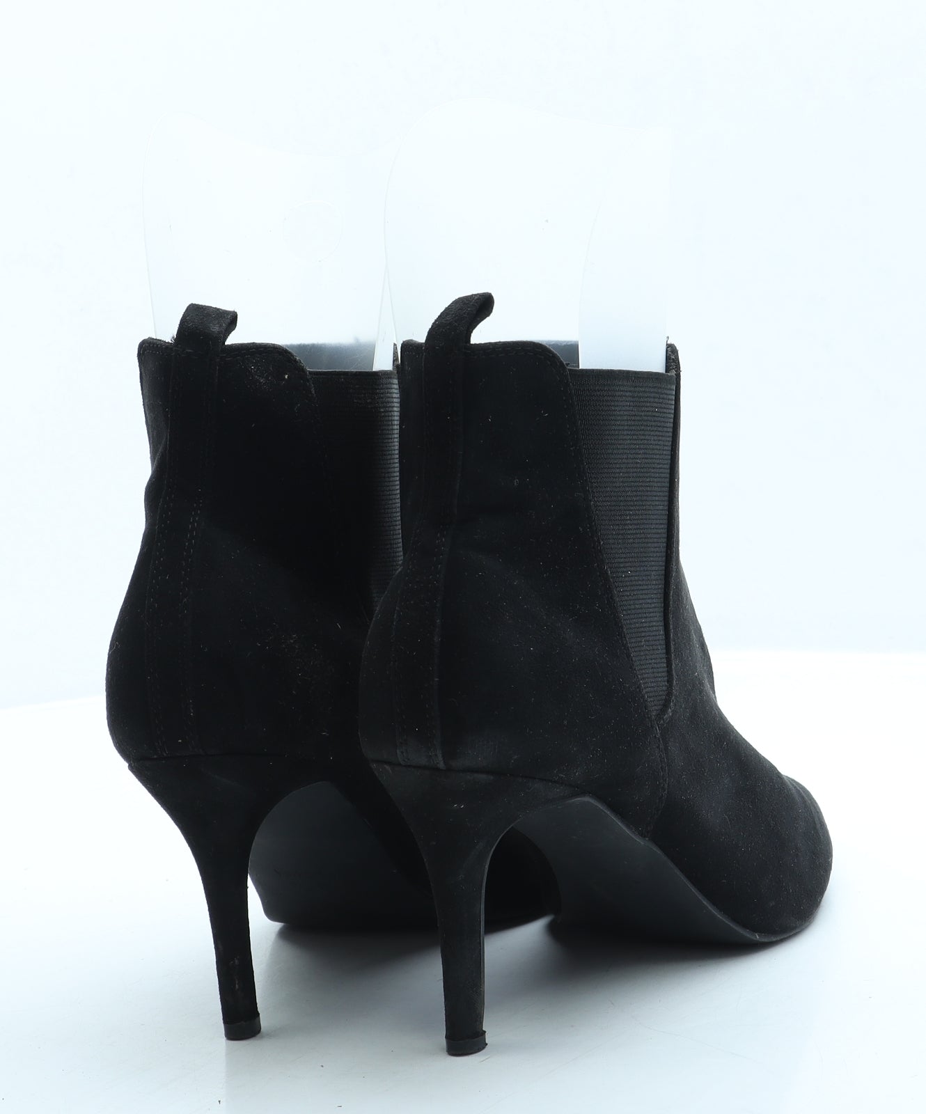Primark Womens Black Suede Bootie Boot UK 7 40 US 9 - Wide Fit