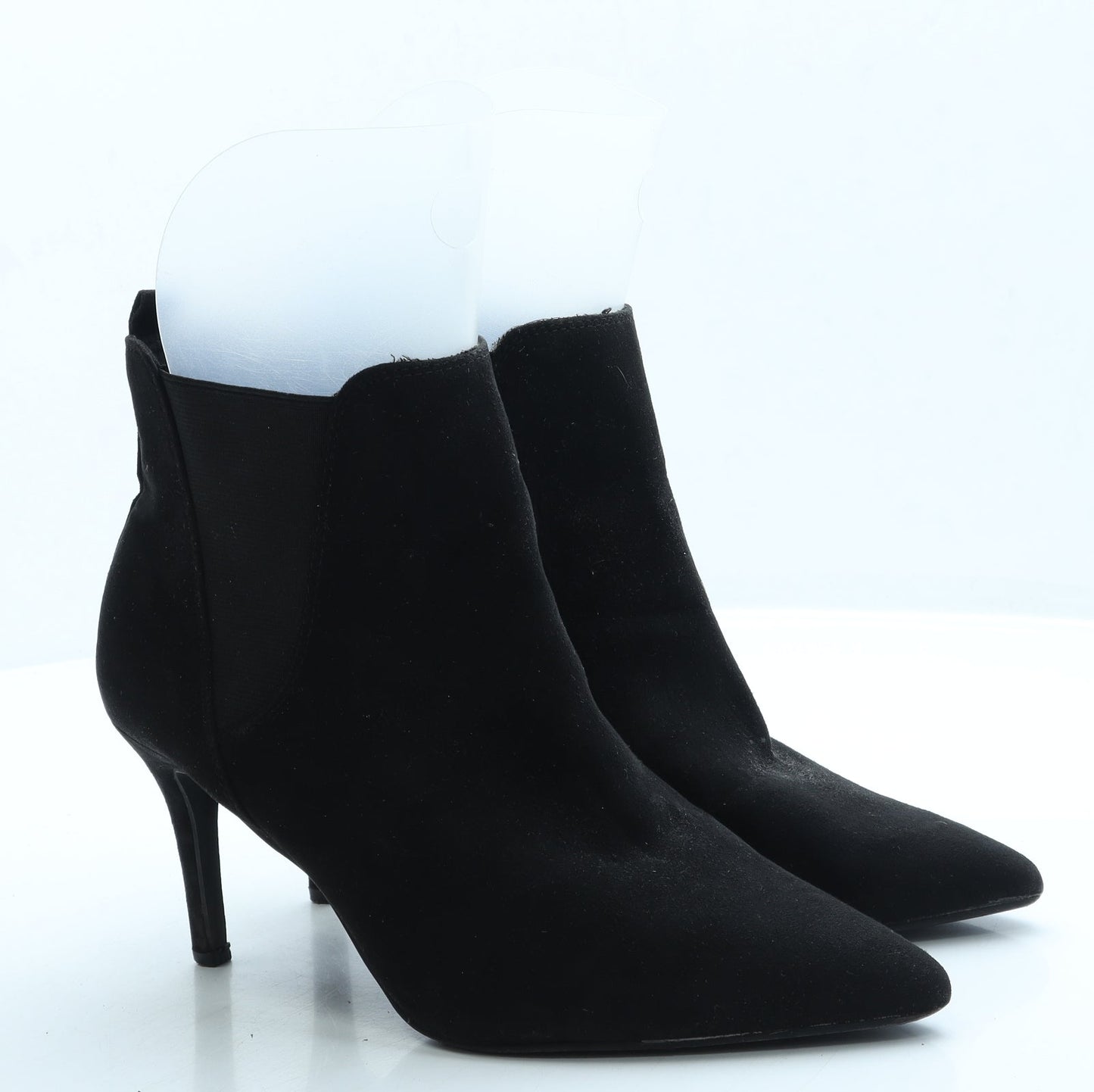 Primark Womens Black Suede Bootie Boot UK 7 40 US 9 - Wide Fit