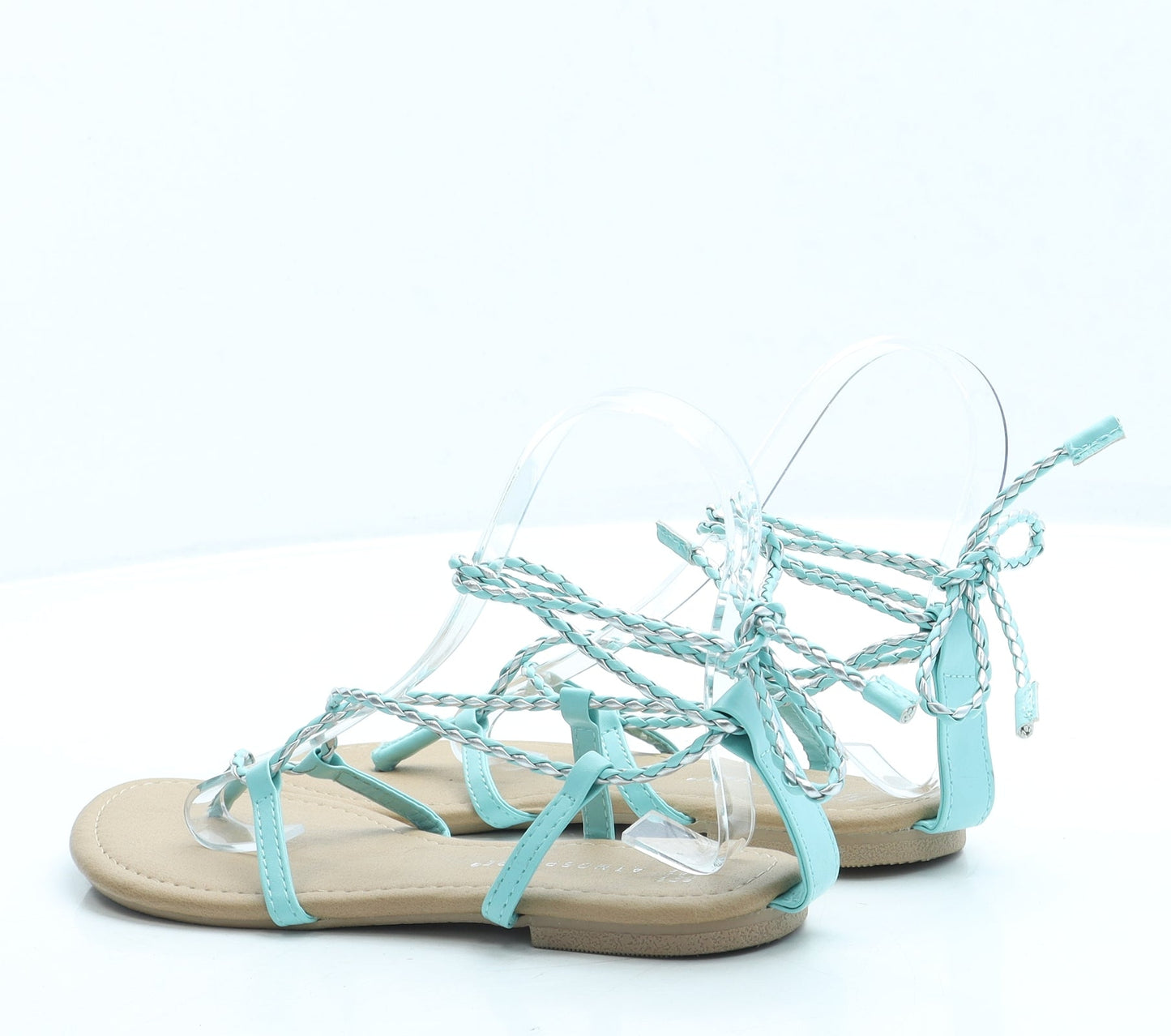 Atmosphere Womens Blue Leather Strappy Sandal UK 4 37