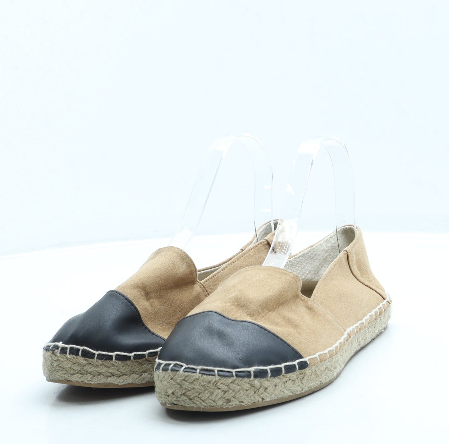 Primark Womens Brown Colourblock Polyester Espadrille Casual UK 5 38 6.5