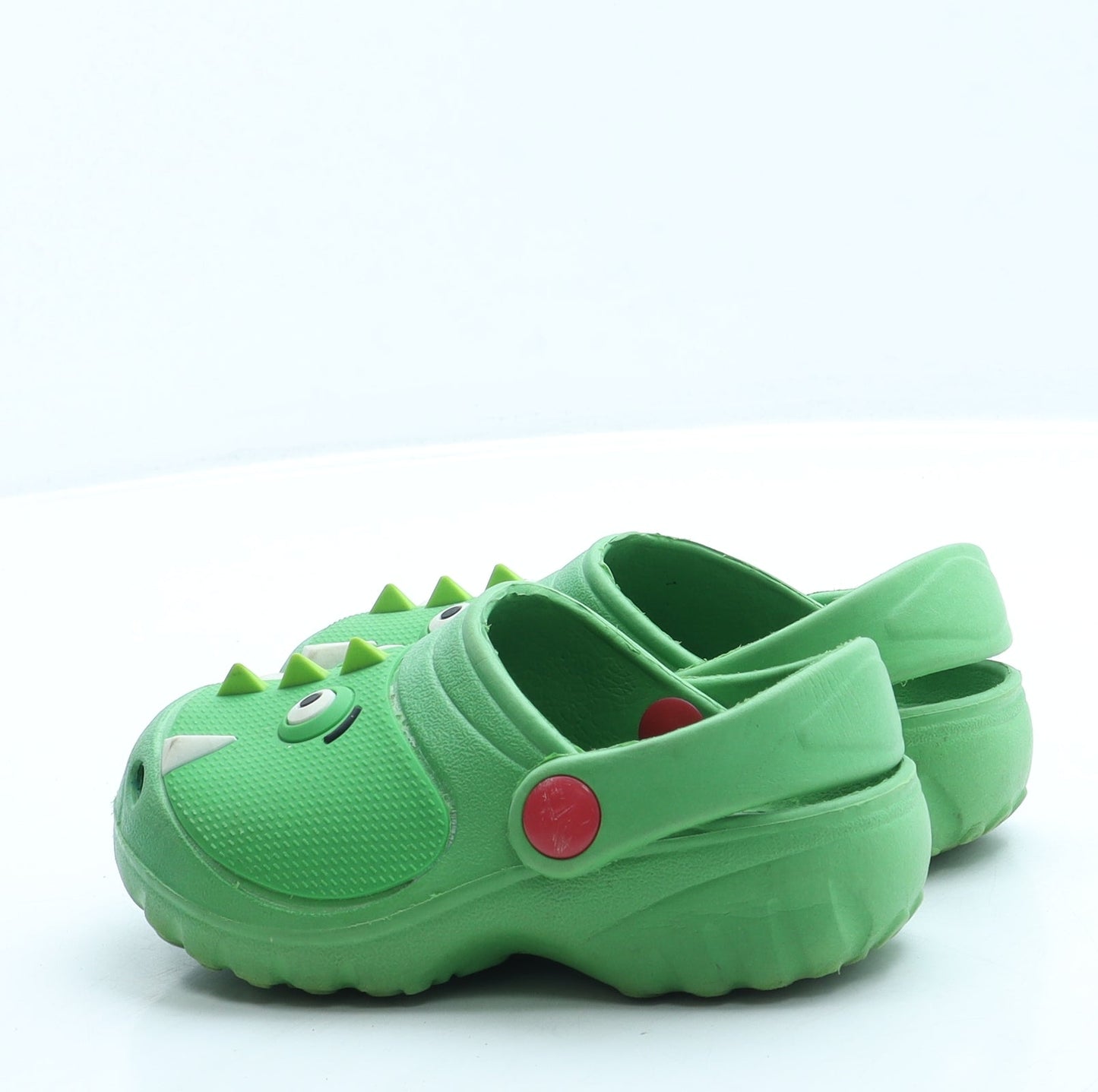 Preworn Boys Green Rubber Clog Casual UK 7 - Dinosaur