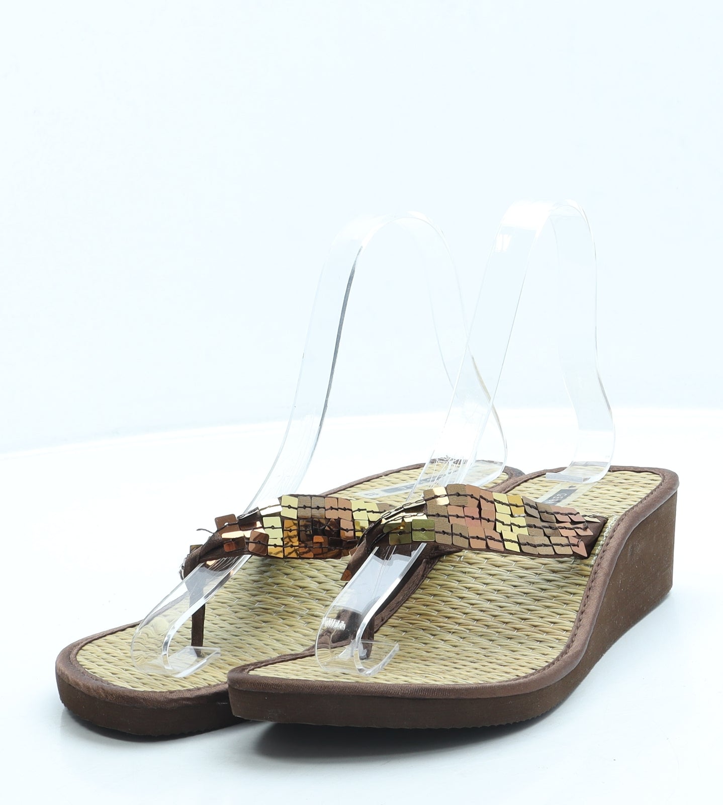 George Womens Brown Polyester Thong Sandal UK 4 37
