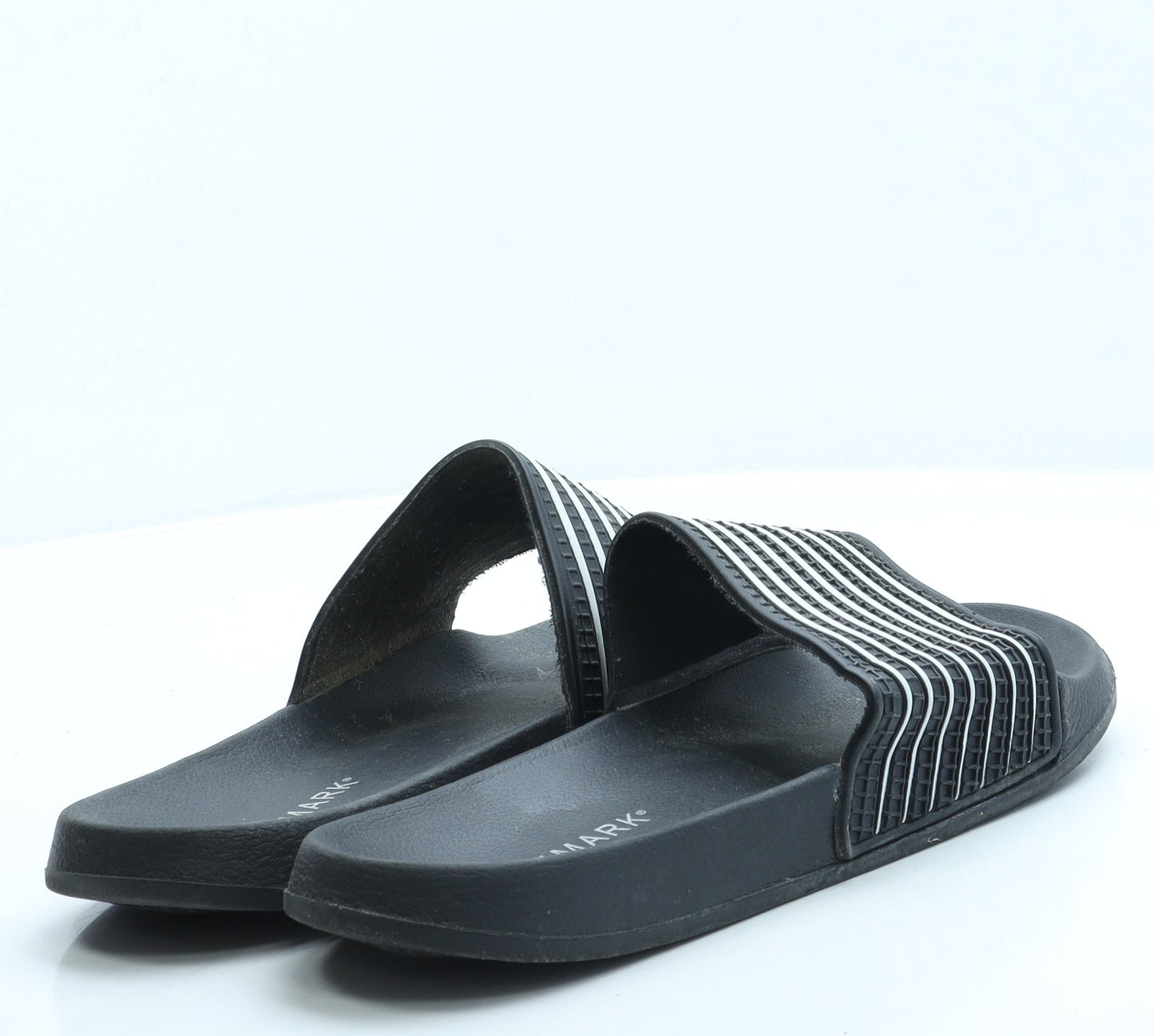 Primark Womens Black Striped Rubber Slider Sandal UK 10 44 US 11
