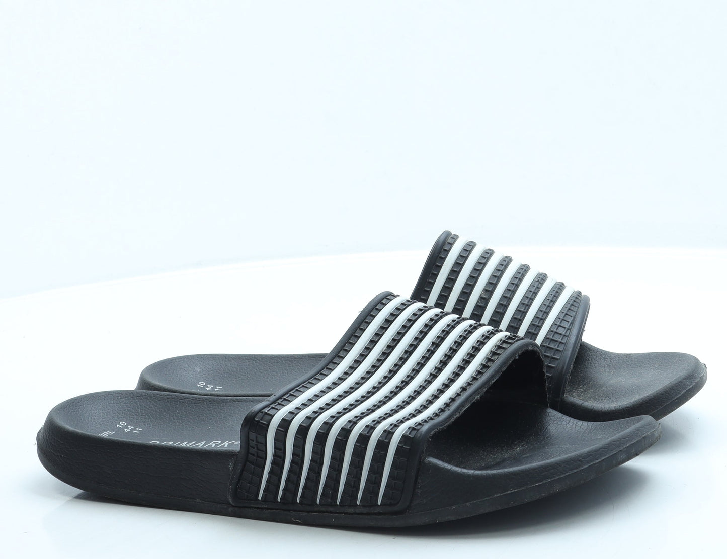 Primark Womens Black Striped Rubber Slider Sandal UK 10 44 US 11