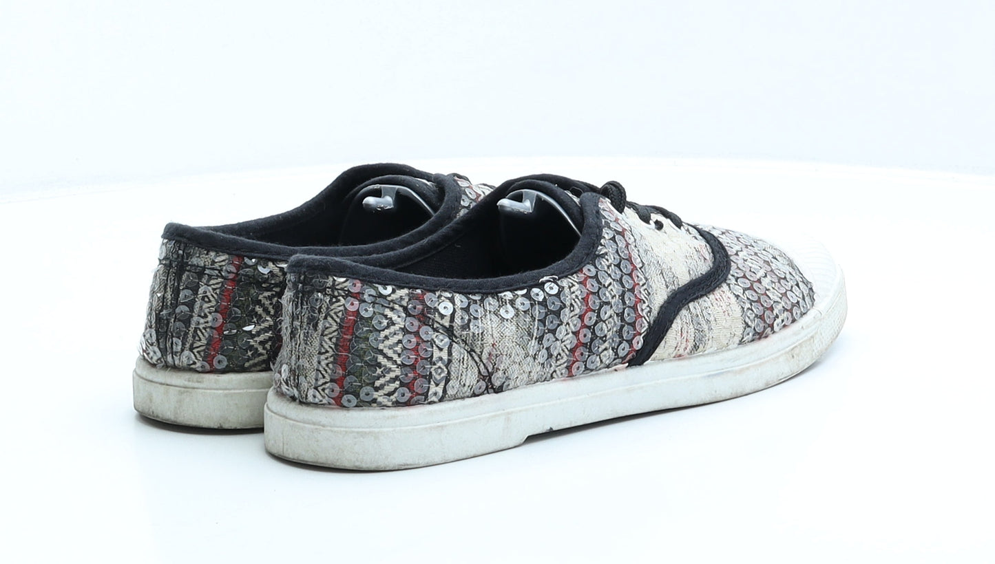 Preworn Womens Multicoloured Geometric Fabric Trainer UK 6.5 40