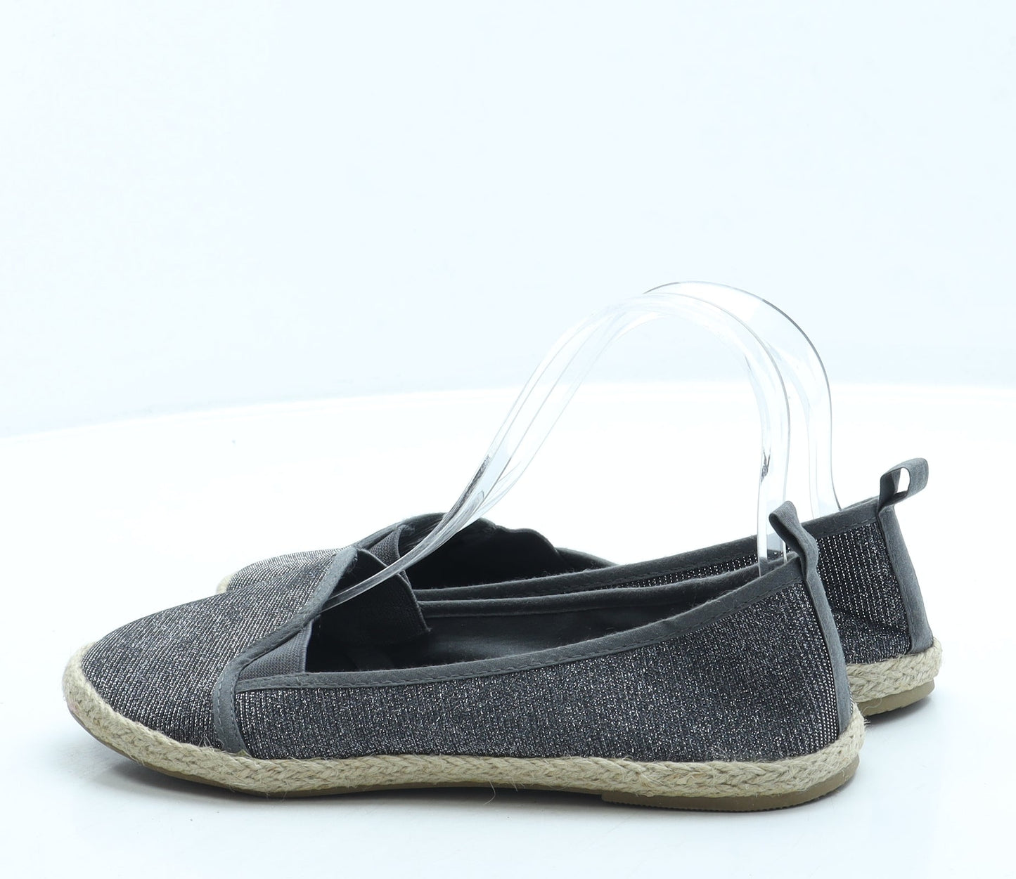 Atmosphere Womens Grey Polyester Slip On Flat UK 4 37 US 6